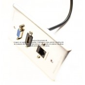 Placa Tapa Vga + HDMI 1.4 pigtail + Jack RJ45 Cat6 cople Aluminio